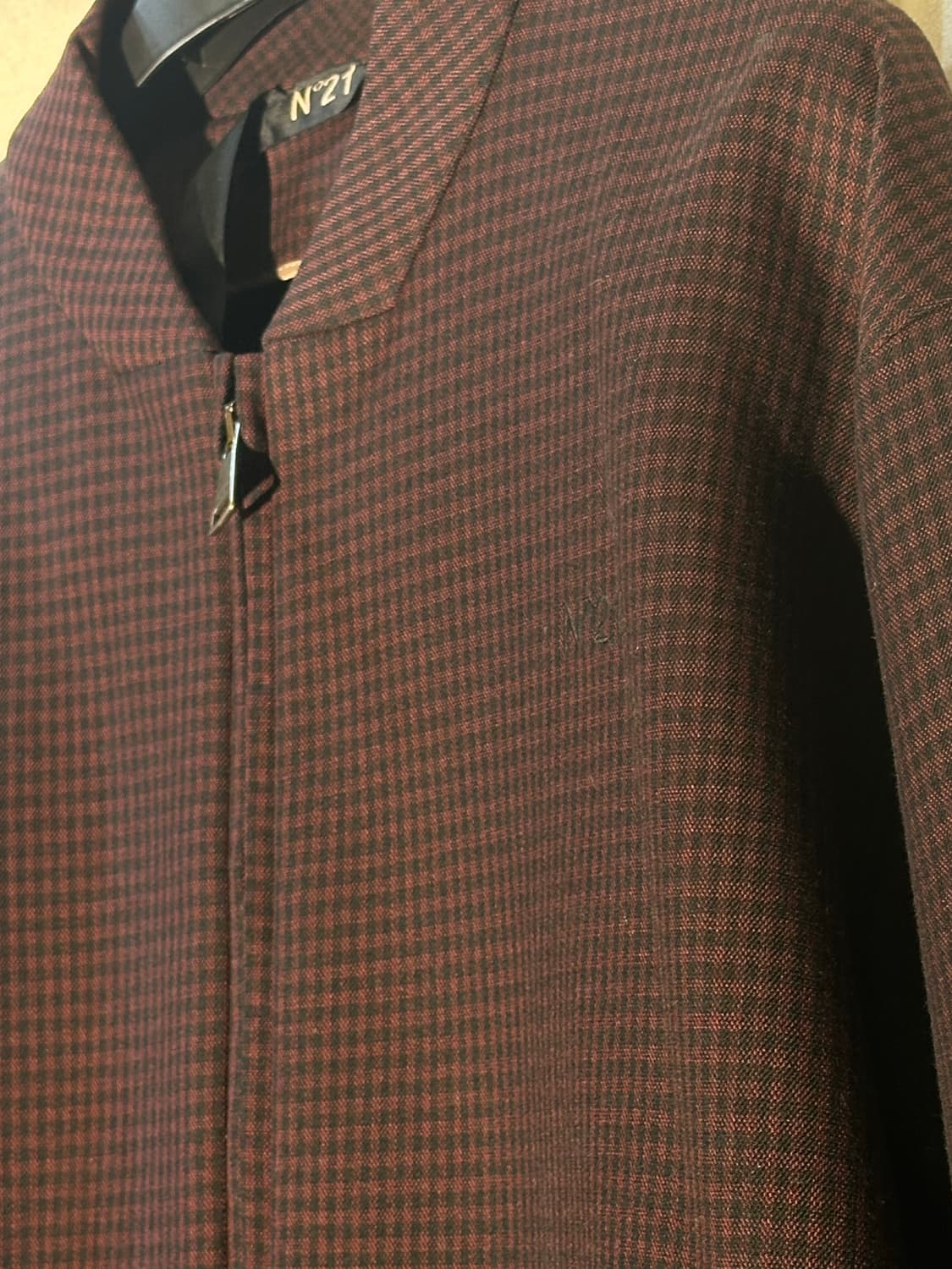 N°21 누메로벤투노 체크 집업 블루종 자켓 판매 상품이미지3