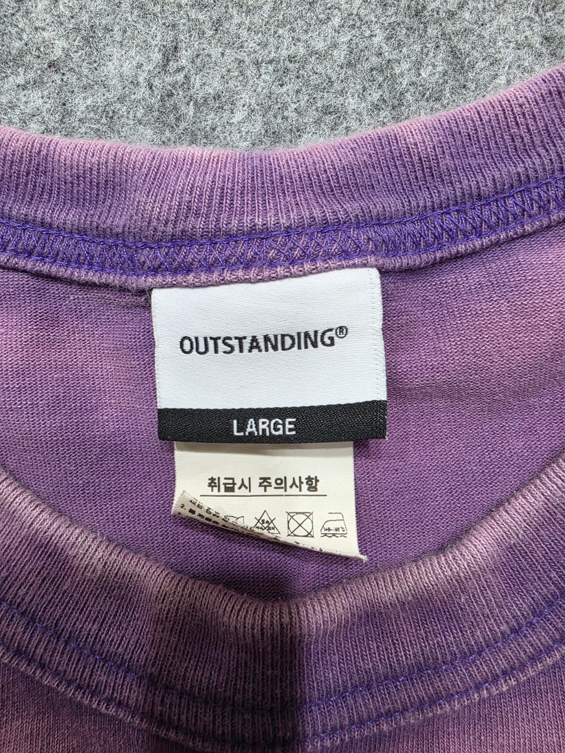 아웃스탠딩 하와이 바이크 그래픽 피그먼트 워싱 반팔티 L 상품이미지6