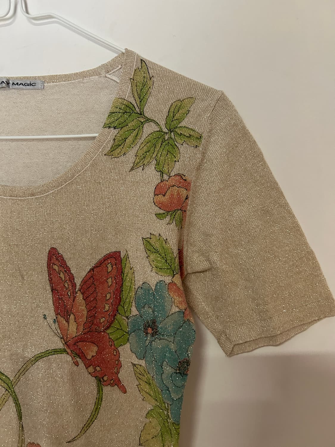 반짝이 꽃 나비 반팔  상품이미지2