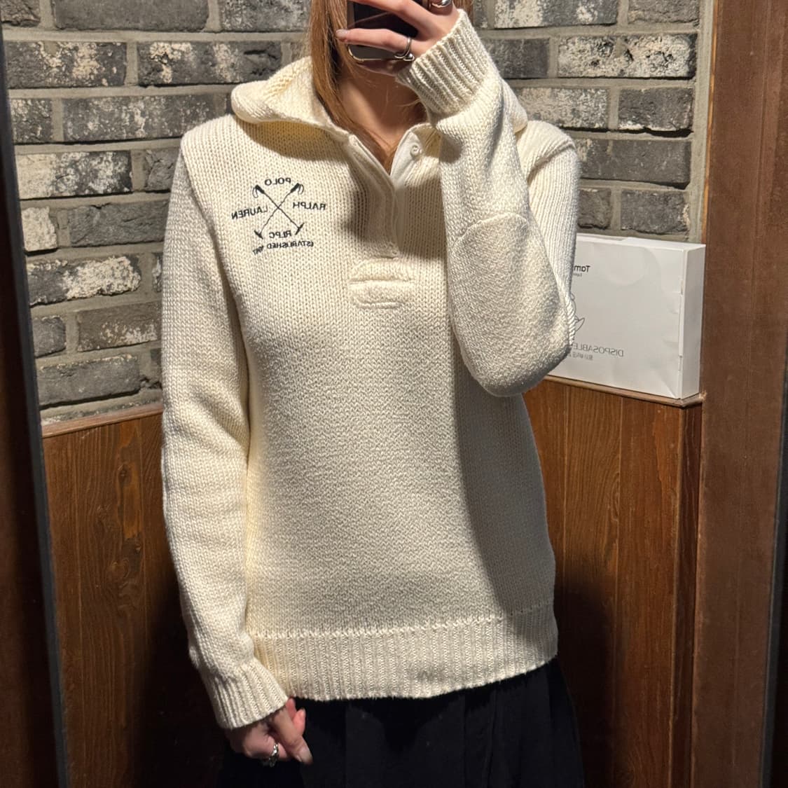 S) 폴로 랄프로렌 헤비코튼 후드 니트 아이보리 상품이미지7