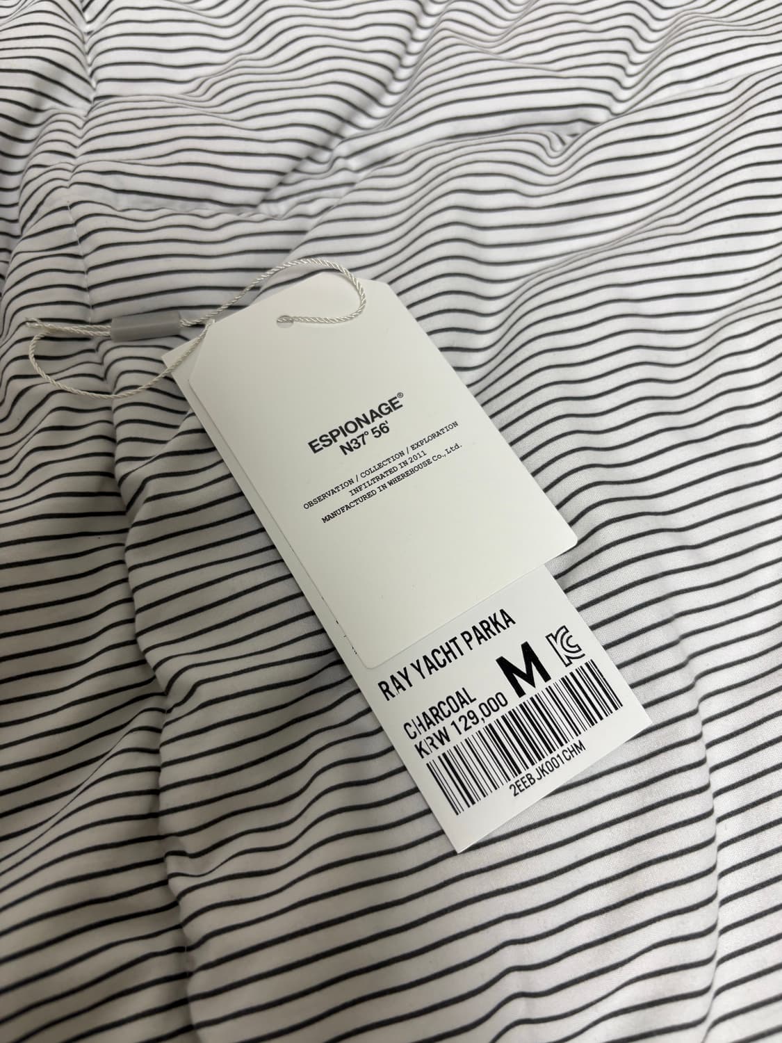 에스피오나지 Ray Yacht Parka 바람막이 차콜 M 상품이미지3