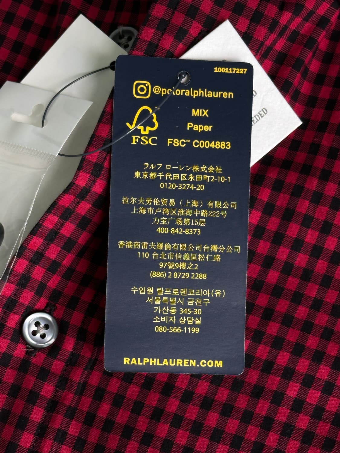[새상품]폴로 랄프 로렌 깅엄 체크셔츠 클래식핏 S 상품이미지4