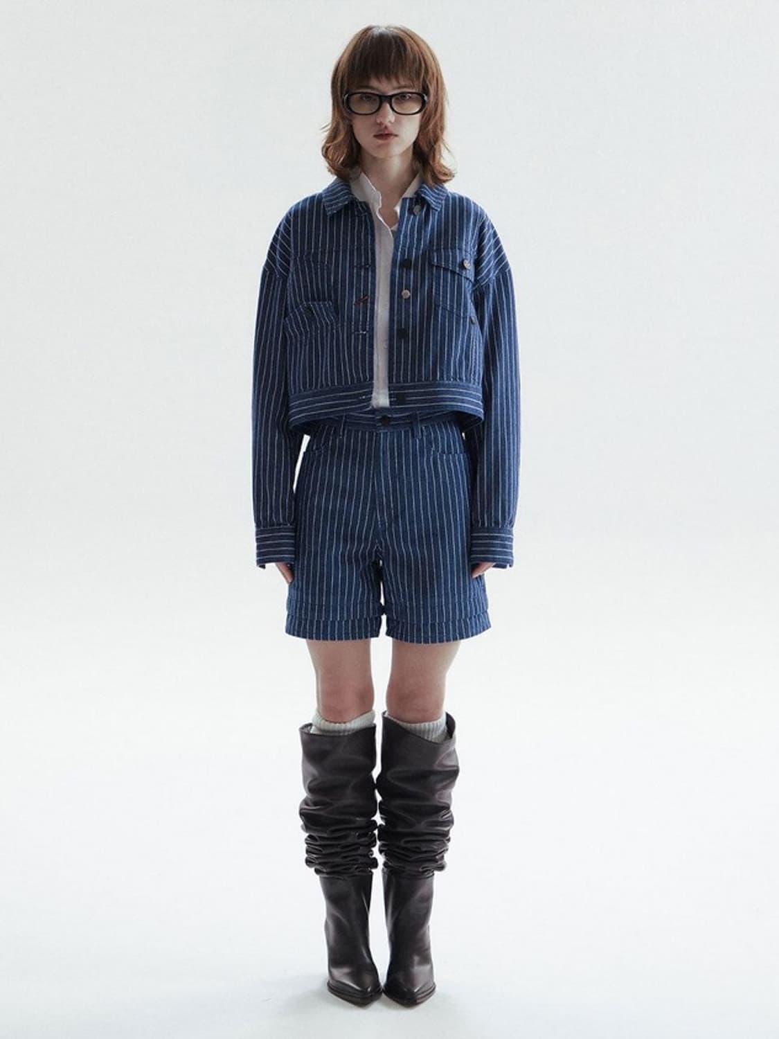 CHOWOO 프리미엄 데님쇼츠 스트라이프 팬츠 반바지 상품이미지3