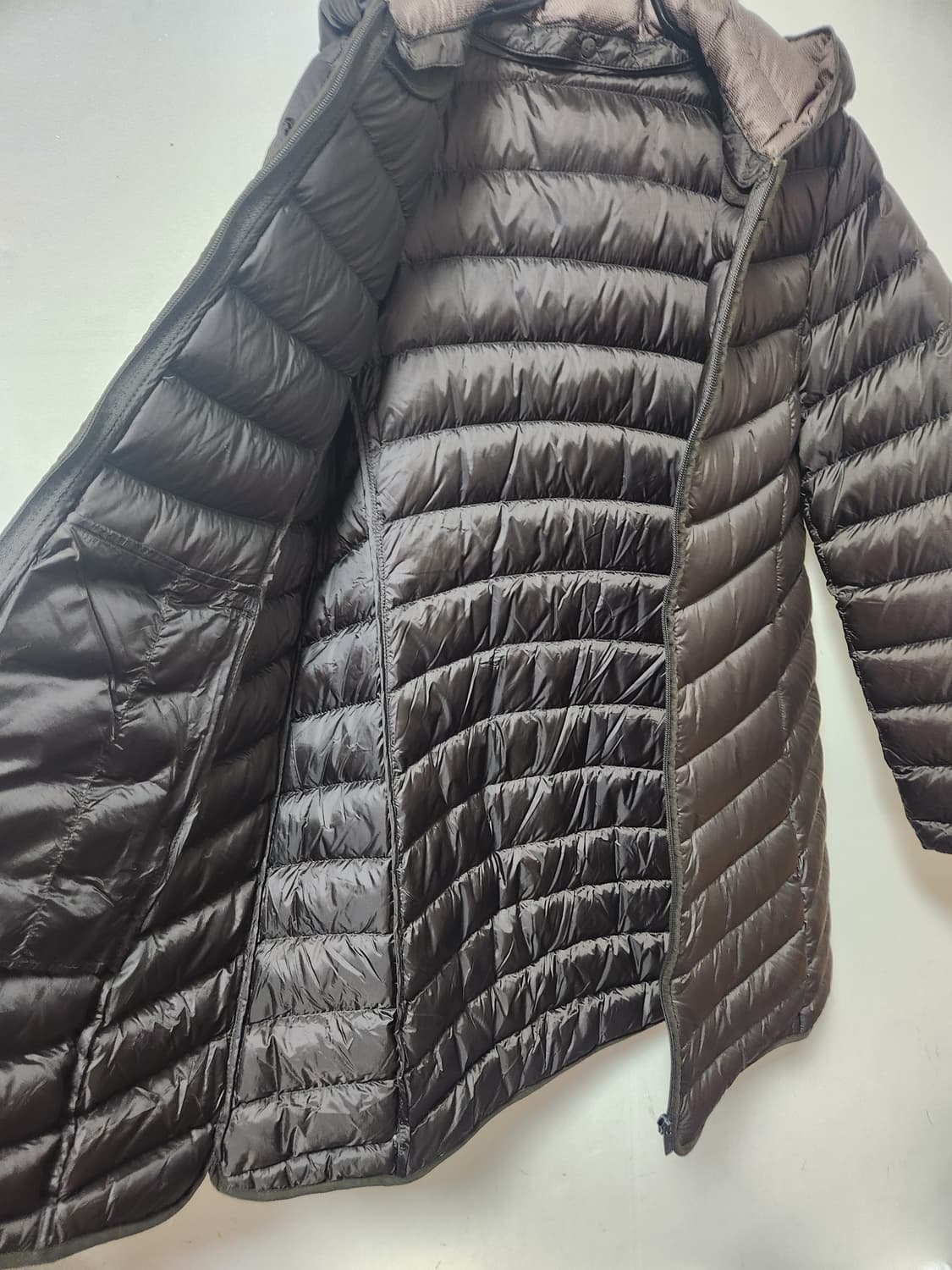 (새상품)지센 구스 롱 경량패딩 100 상품이미지5