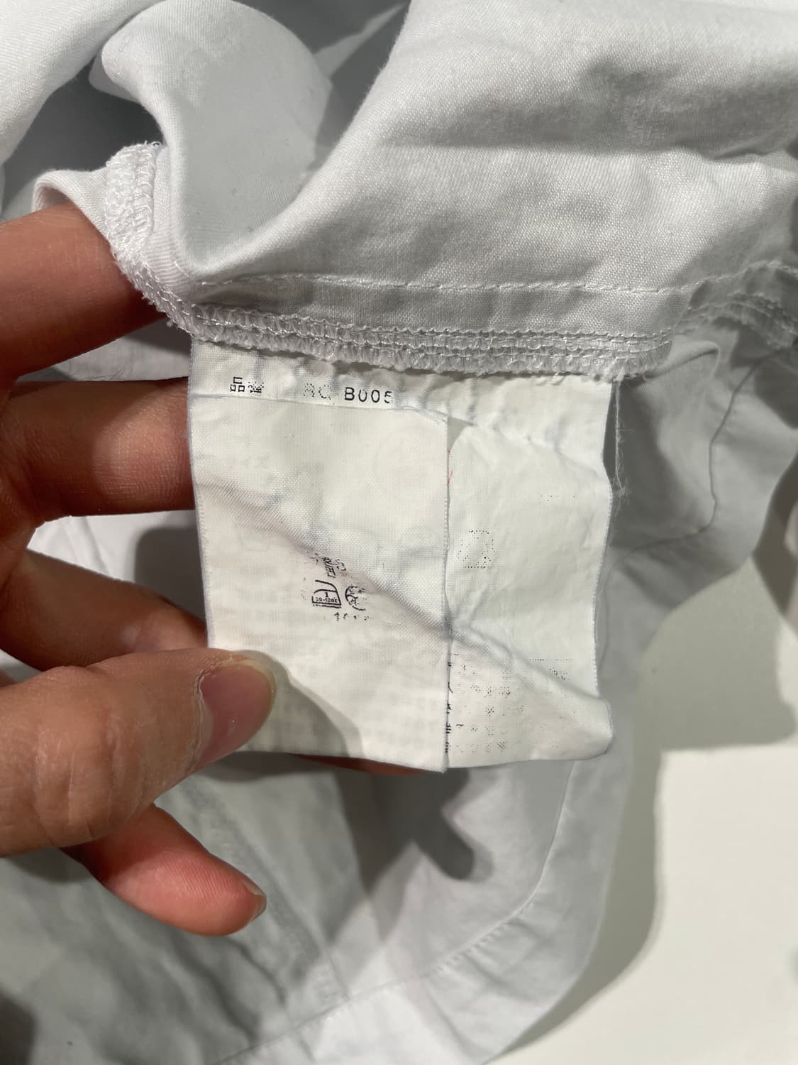 꼼데가르송 꼬르소꼬모 화이트 개더 3/4 슬리브 코튼 블라우스 상품이미지8