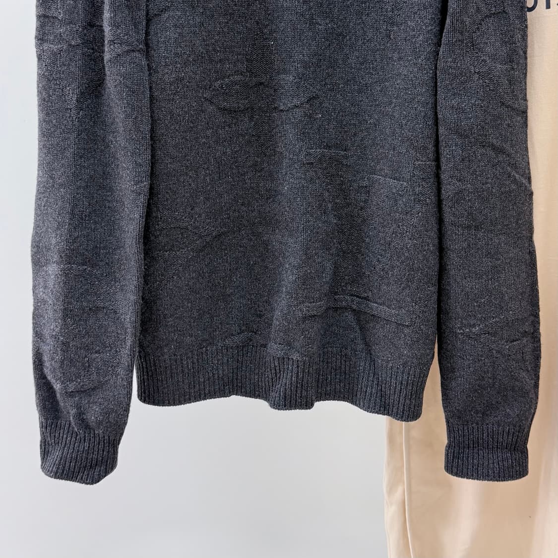 [S+급/XL] 24FW 루이비통 모노그램 울 하프넥 반집업 니트 상품이미지4