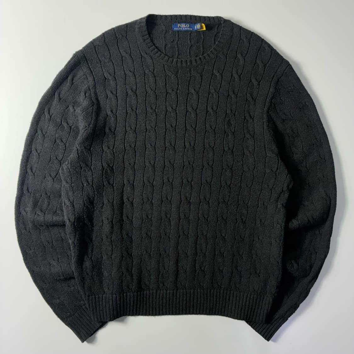 Polo  폴로 랄프로렌 신형 자수 코튼 차콜 꽈배기 니트  상품이미지1