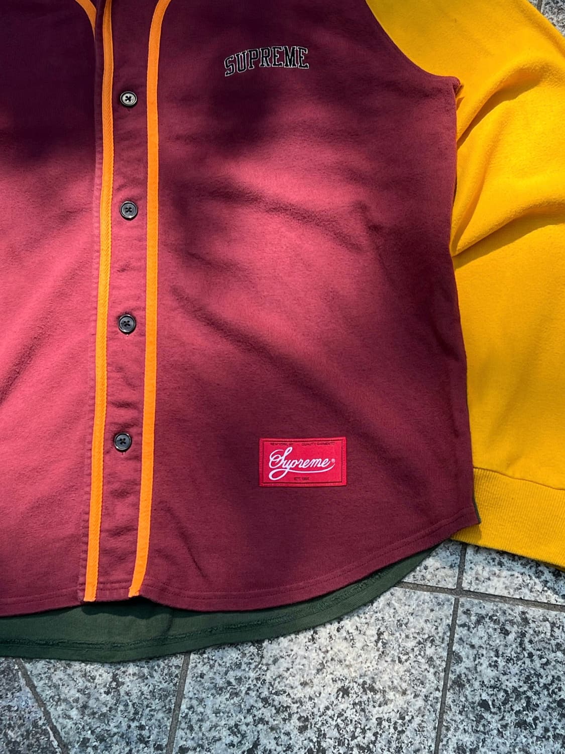 Supreme 18FW Color Blocked Baseball Shir 상품이미지2