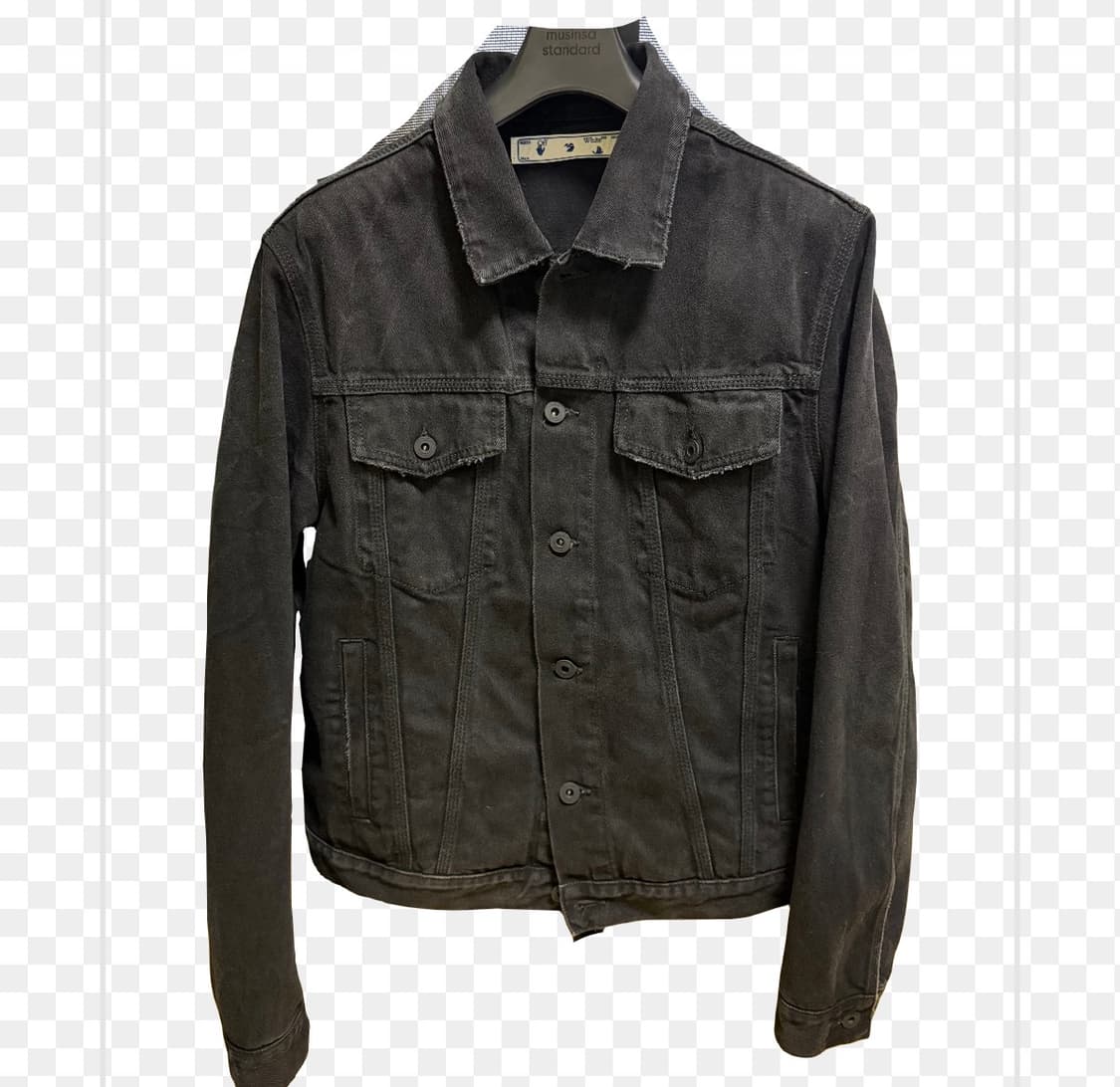 오프화이트 네거티브 마크 슬림핏 데님자켓 상품이미지1