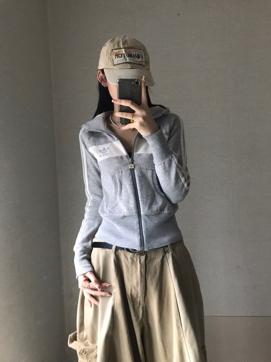 아디다스 그레이 실버 슬림핏 후드집업 상품이미지5