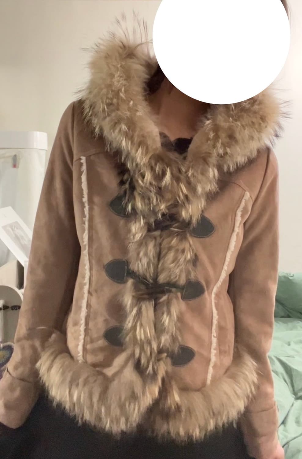 라쿤퍼 후드 더플 무스탕 자켓 갸루 모리걸 상품이미지5