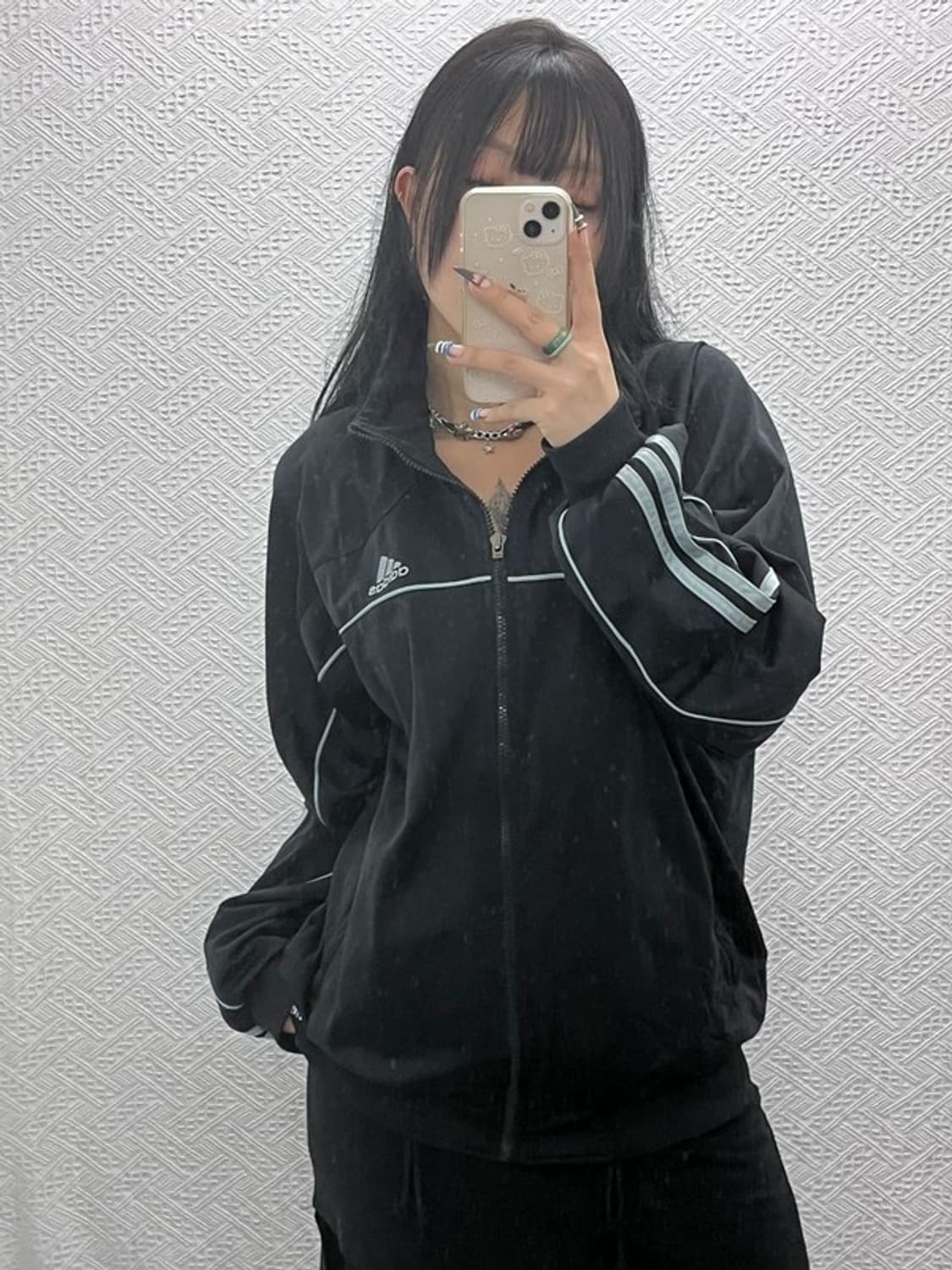 아디다스 올드스쿨 빈티지 하프삼선 져지 집업 L C07603 상품이미지2