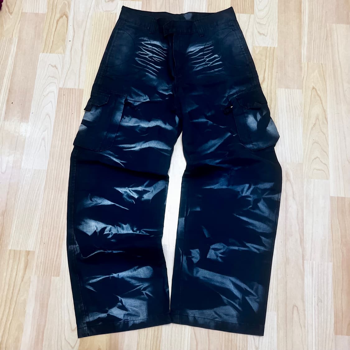 (32) 빈티지 주름 페인팅 오버사이즈 카고팬츠 상품이미지1