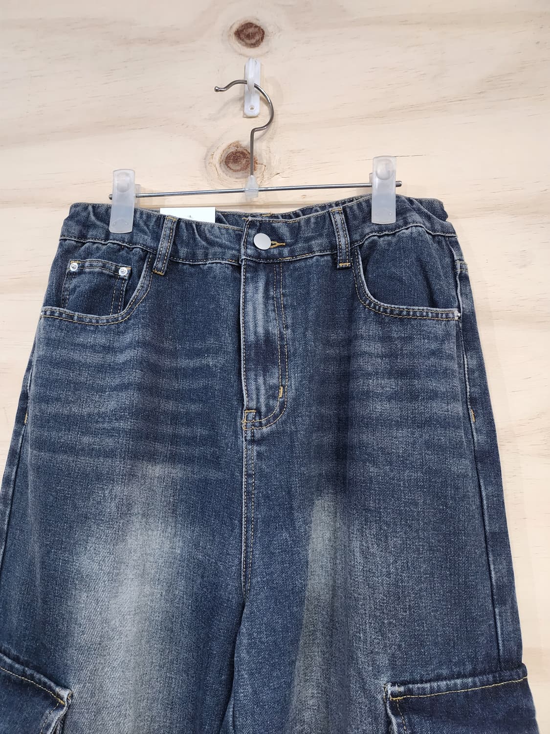 1088) 워싱 데님 카고 와이드 팬츠 상품이미지5