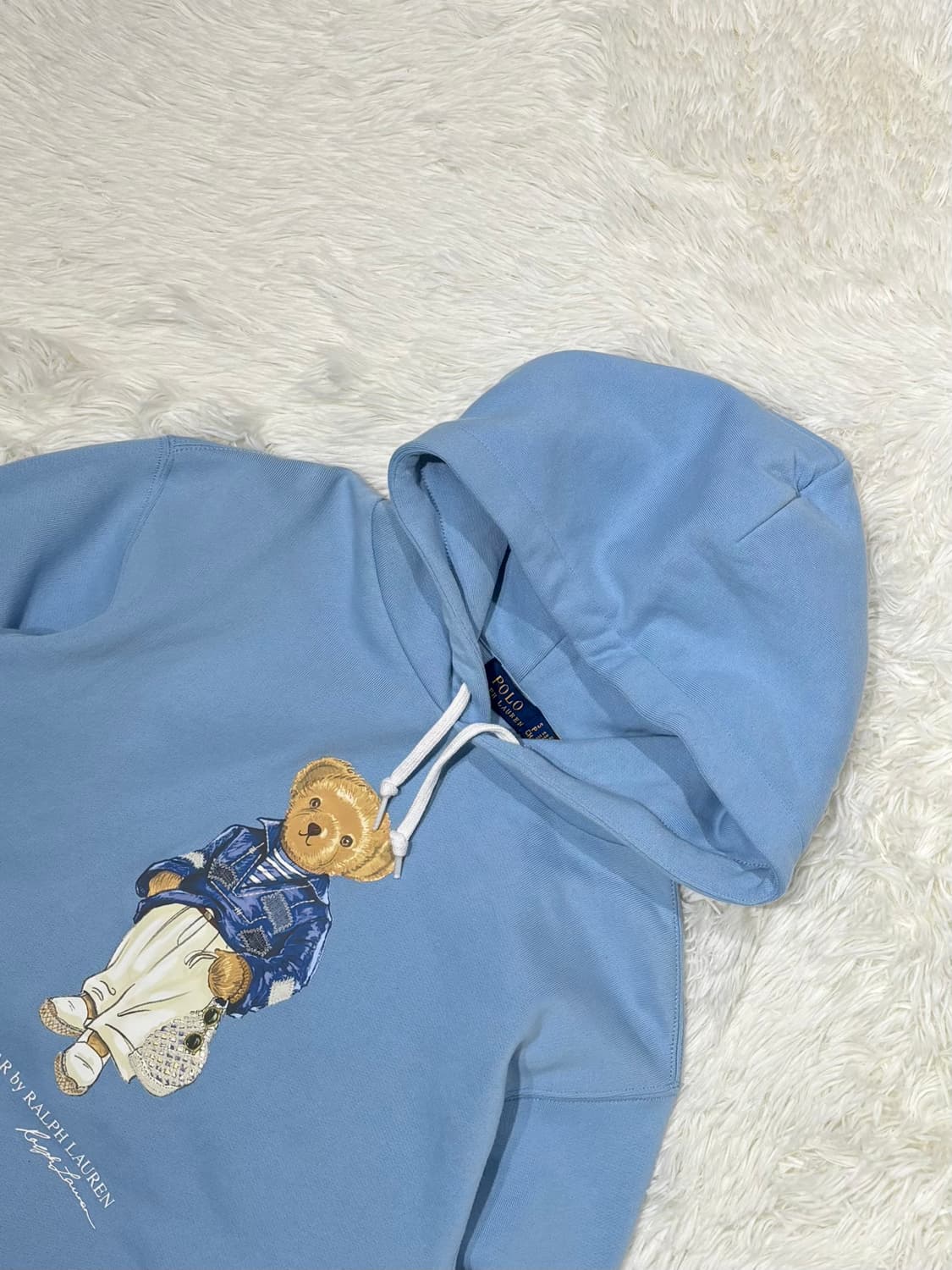 폴로랄프로렌 QR 베이비블루 테디베어 후드 상품이미지4