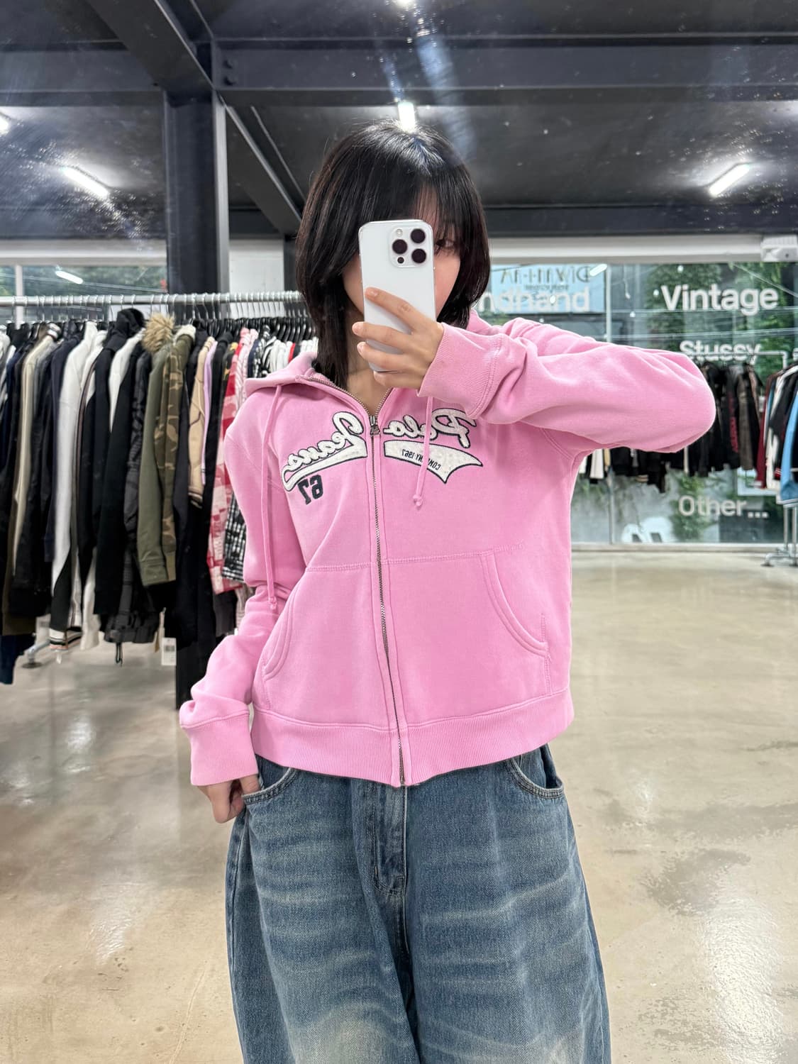 폴로 진스 레터링 후드집업 상품이미지2