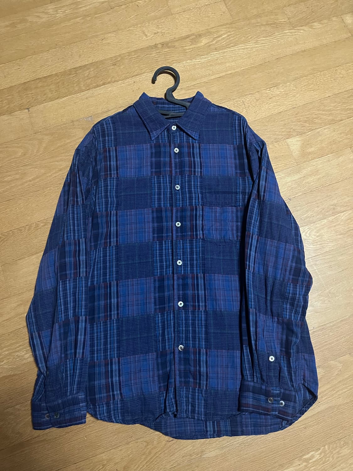 [1,s] 이얼즈어고 패치워크 포이카 셔츠 상품이미지1