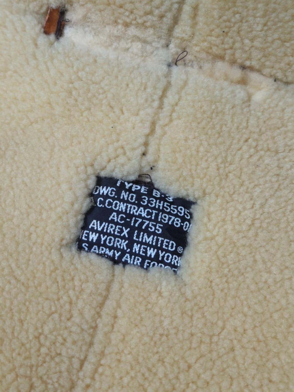 아비렉스 B-3 무통 무스탕 자켓 M 상품이미지10