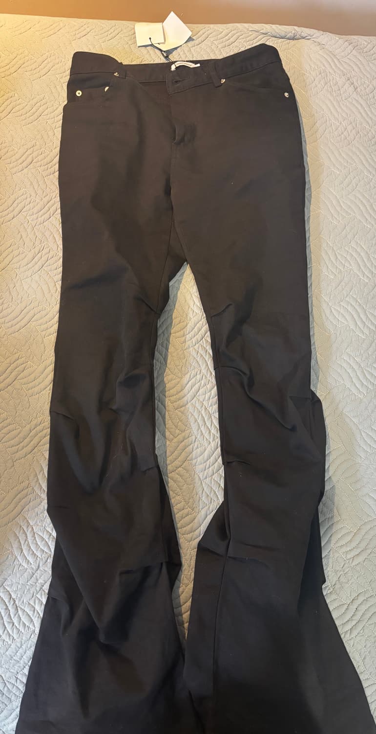 미세키서울 코튼 셔링 부츠컷 팬츠 블랙 상품이미지2