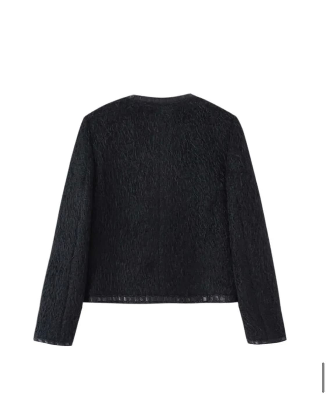 Tweed Fur Jacket, Black 상품이미지4