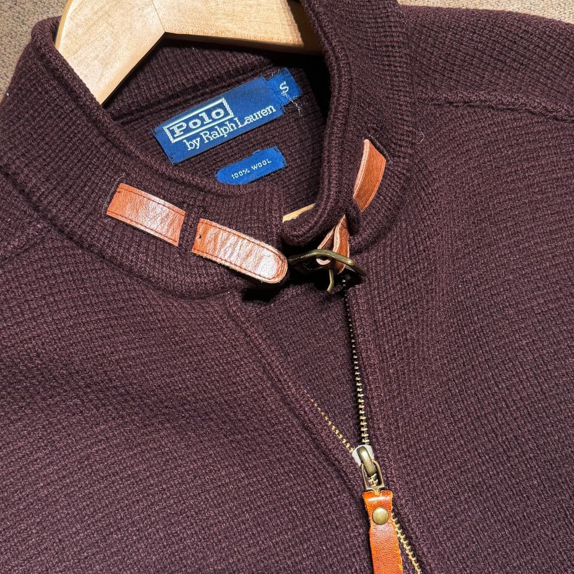 폴로랄프로렌 00s 엘보패치 울 니트 자켓 s 95 상품이미지3