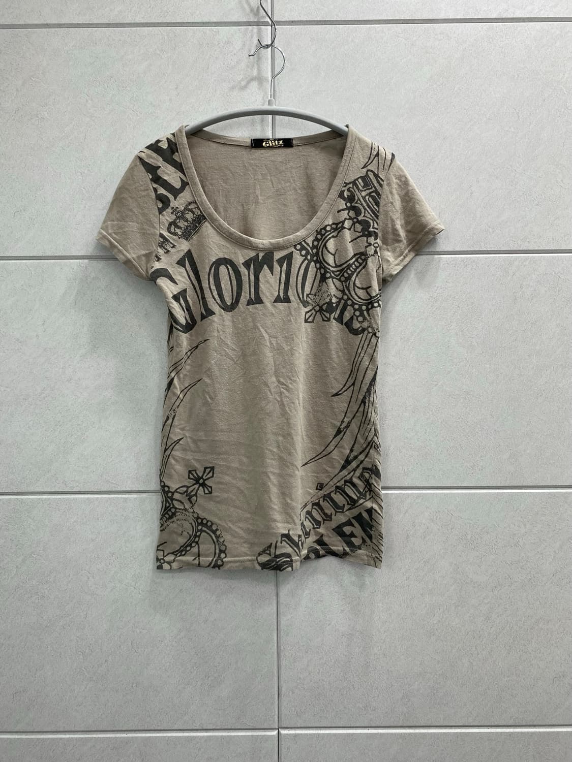 [GLITZ]2000s Glitz Print Slim Fit Top 상품이미지4