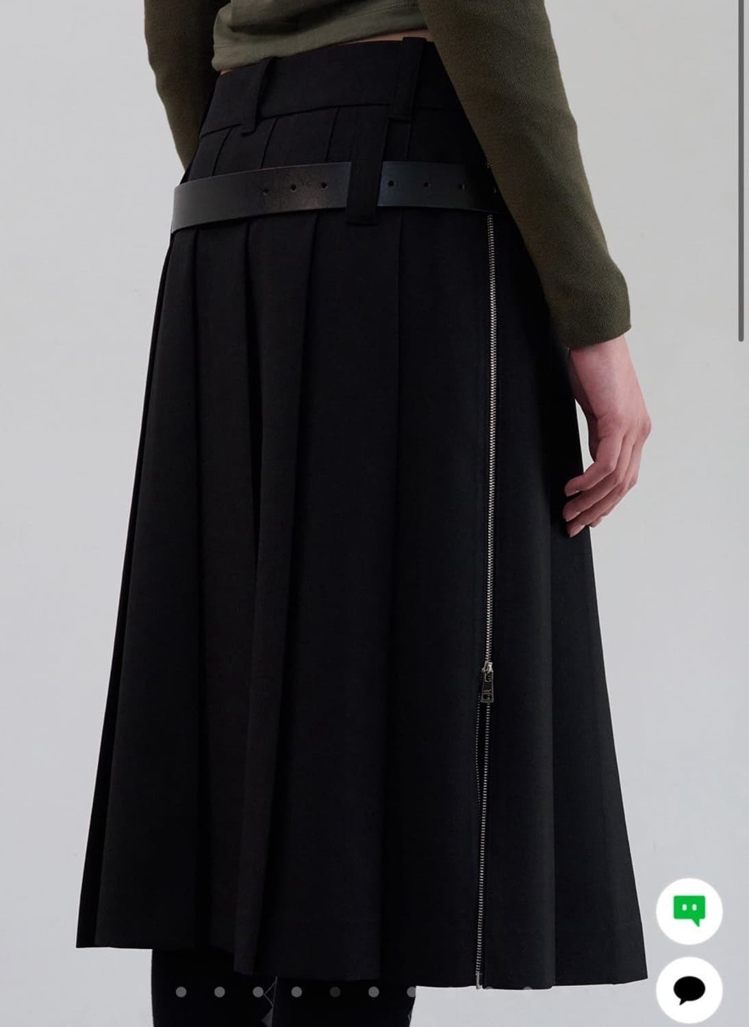 LCDC엘씨디씨 SIDE ZIPS PLEATED MIDI SKIRT XS 상품이미지2