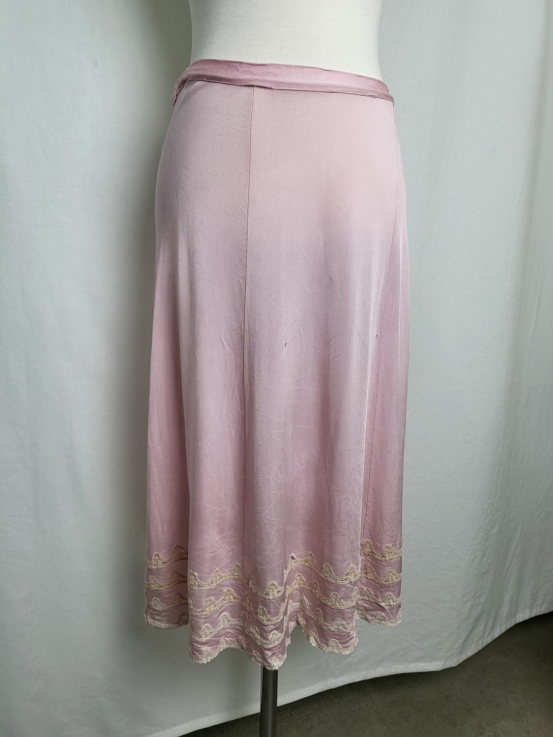 빈티지 베이비 핑크 레이스 슬립 스커트 상품이미지3