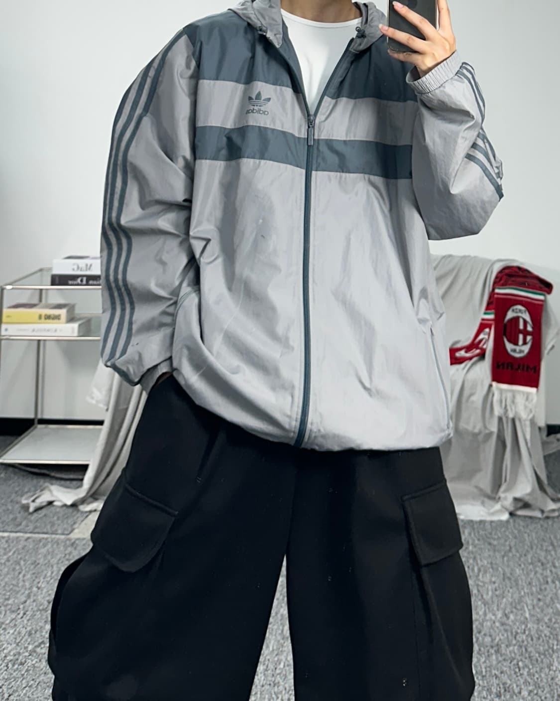아디다스 00s 올드스쿨 파이어버드 바람막이 L 상품이미지4