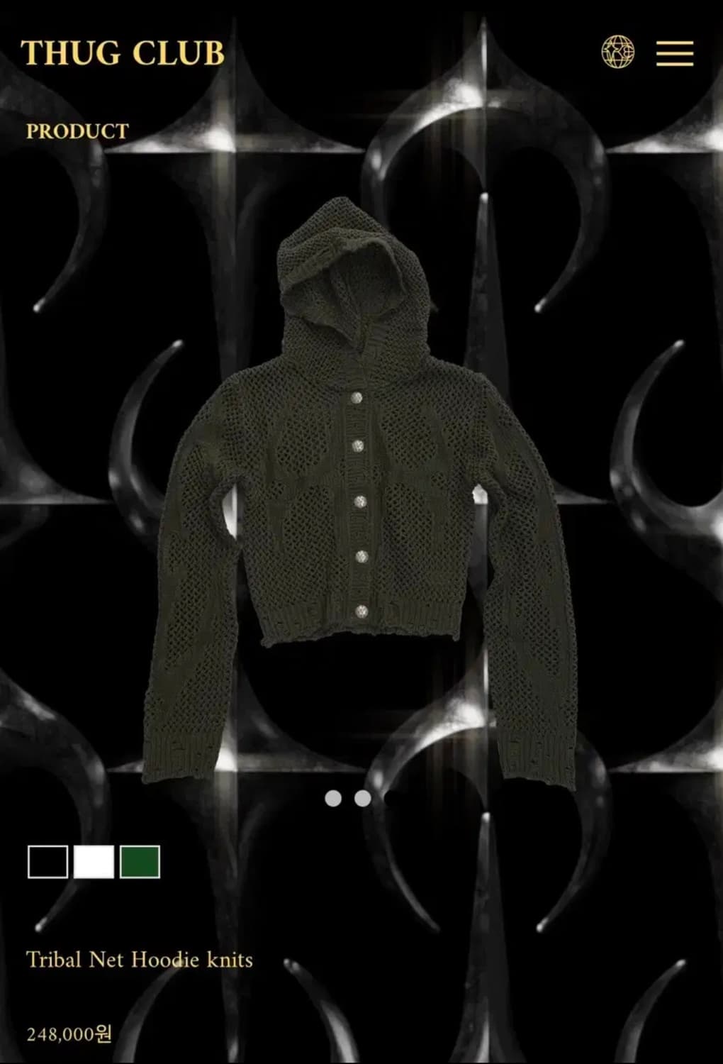 새상품급 1사이즈) 떠그클럽 여성 트라이벌 네트 후드 니트 상품이미지1