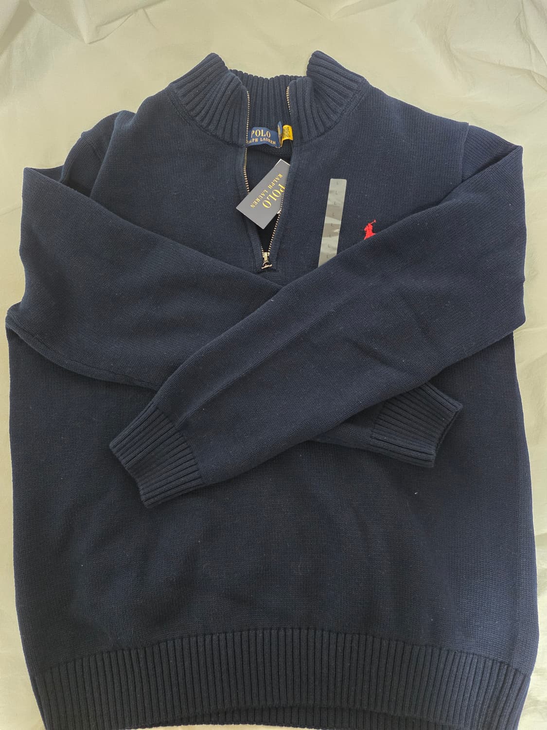 폴로 면 반집업 네이비 L 상품이미지2