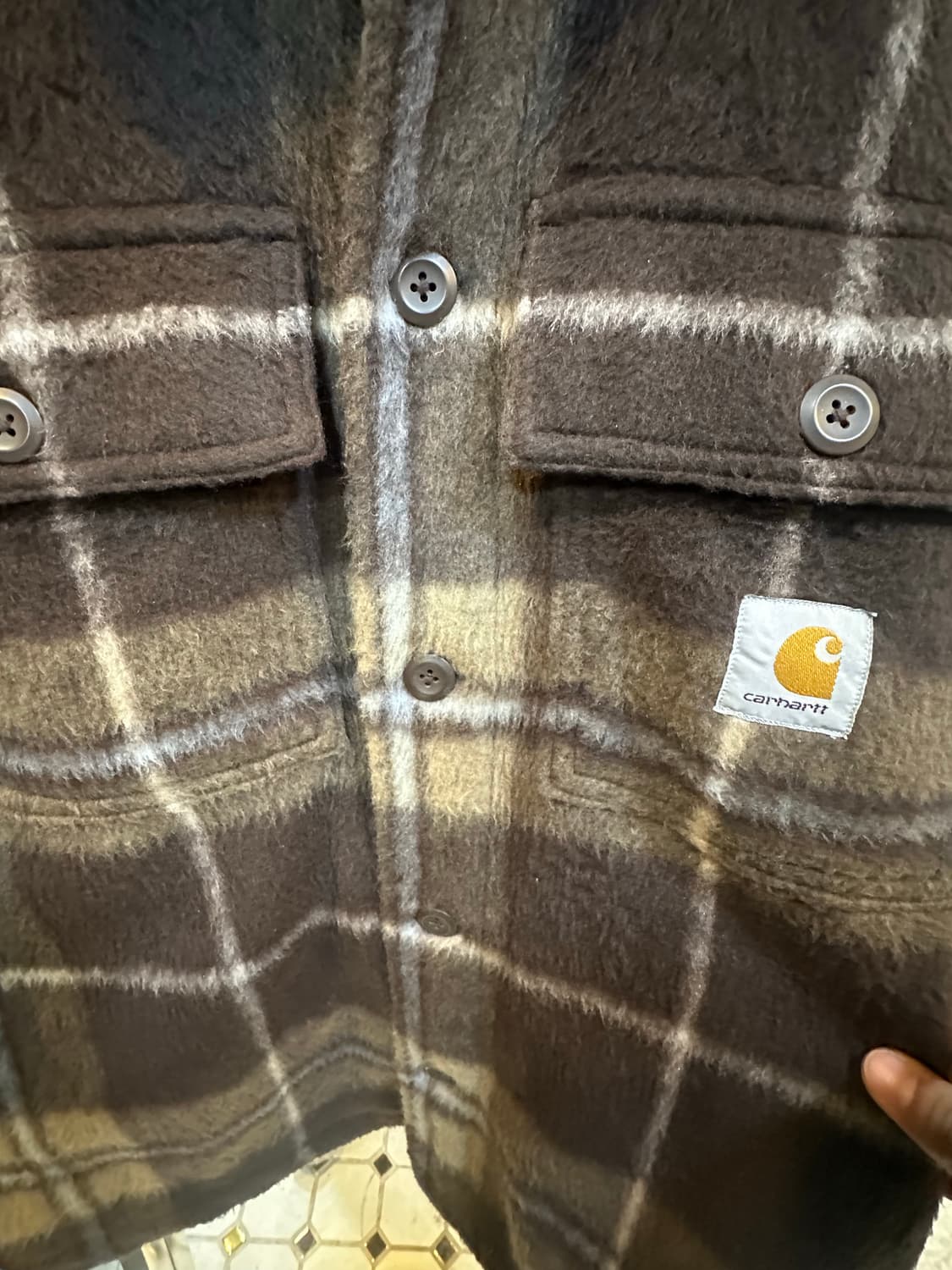 칼하트 브라운 체크 셔츠 자켓 상품이미지4
