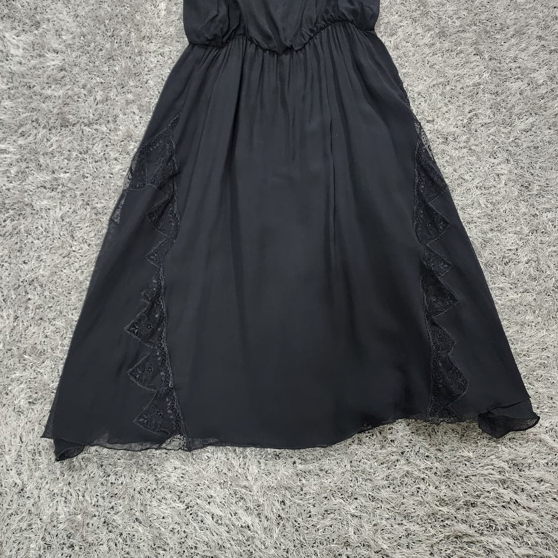 블루마린 실크 끈나시 원피스 42 상품이미지3