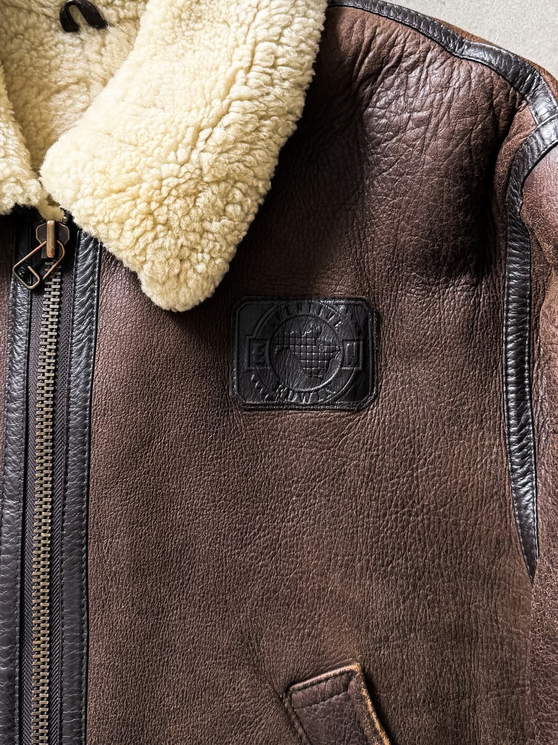 90s EDWIN Type B-3 Leather Bomber Jacket 상품이미지4