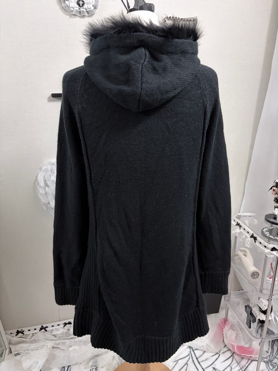 y2k 블랙페어리 롱 니트 가디건 상품이미지7