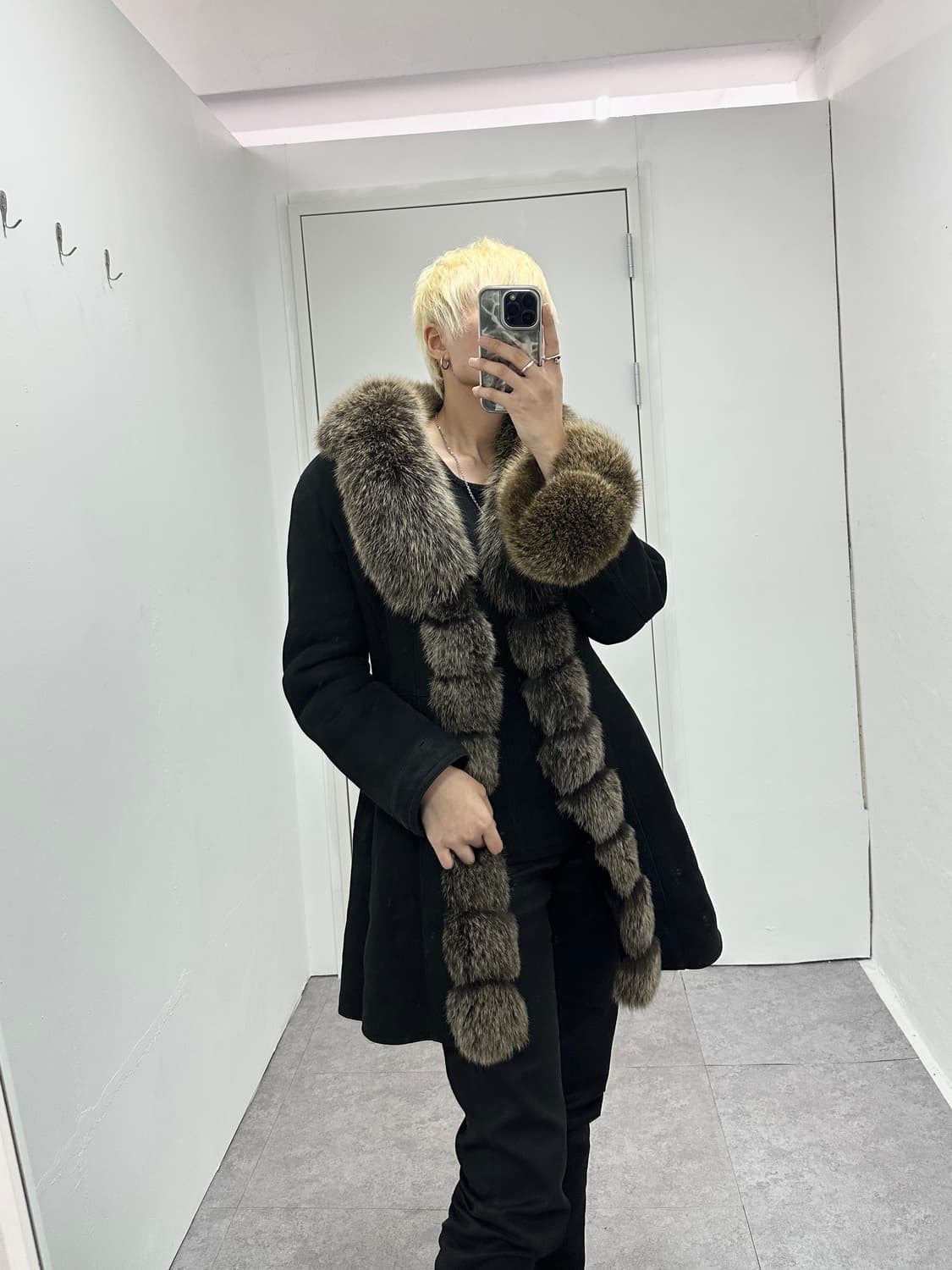 REAL fur trimming lambs leather coat 상품이미지6