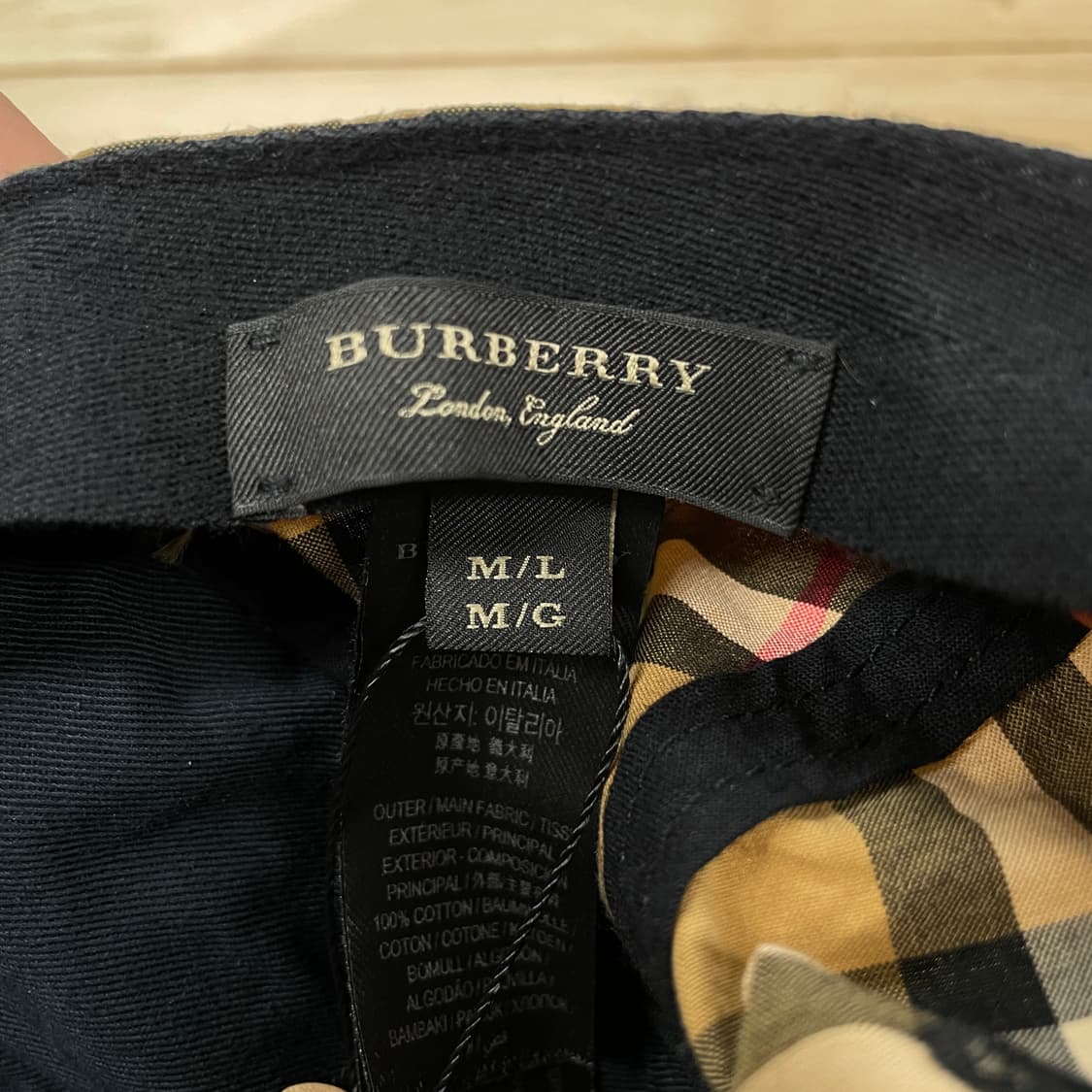 버버리 체크 볼캡 M/L 상품이미지4