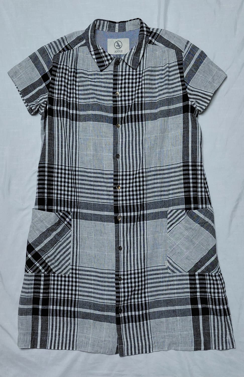에이글(AIGLE) 빈티지 체크 원피스 (린넨 혼방 / M사이즈) 상품이미지2