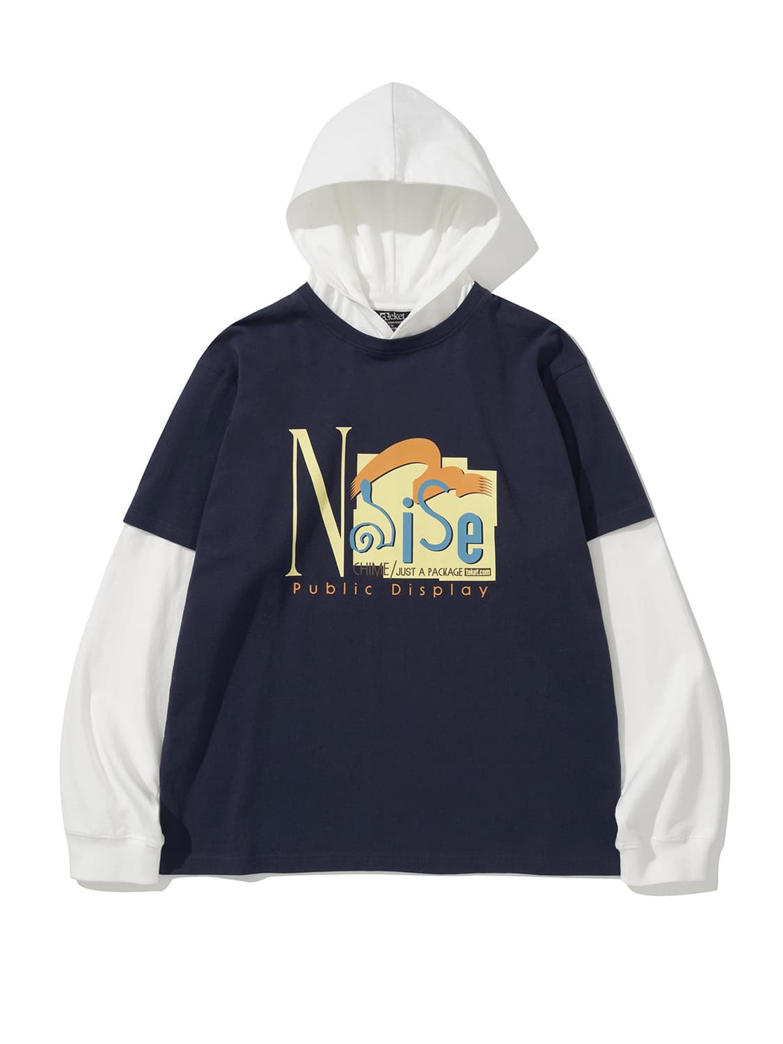 Noise Layered Hooded Tee Navy 상품이미지3