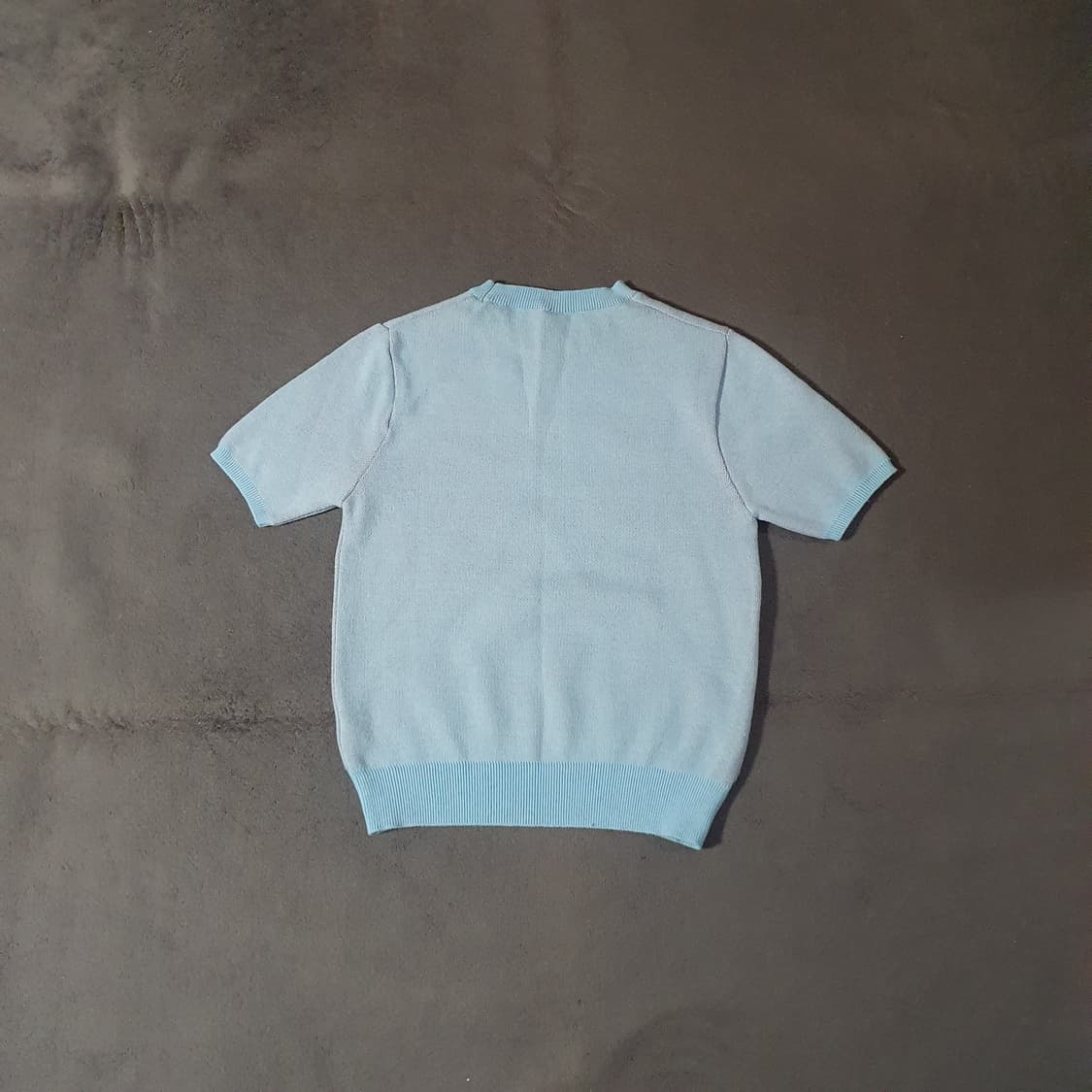 론론 리본 이태리 코튼 반팔 니트 소프트블루 상품이미지4