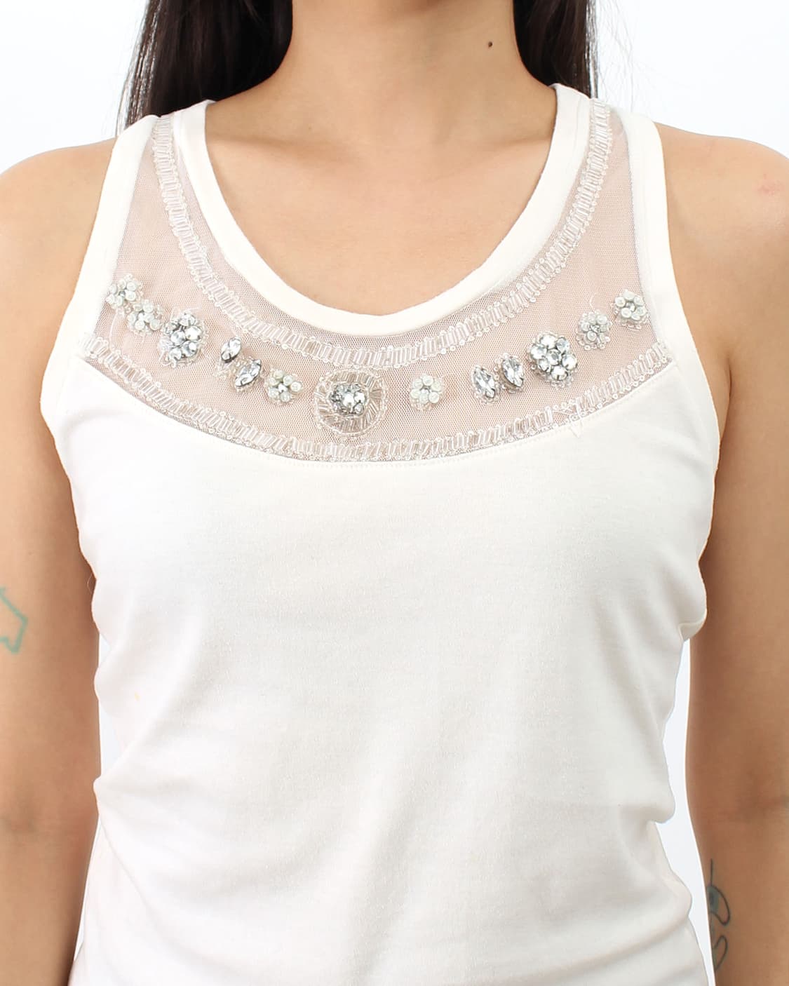 디올 Dior 빈티지 비즈 장식 자수 슬리브리스 나시 티셔츠 상품이미지8