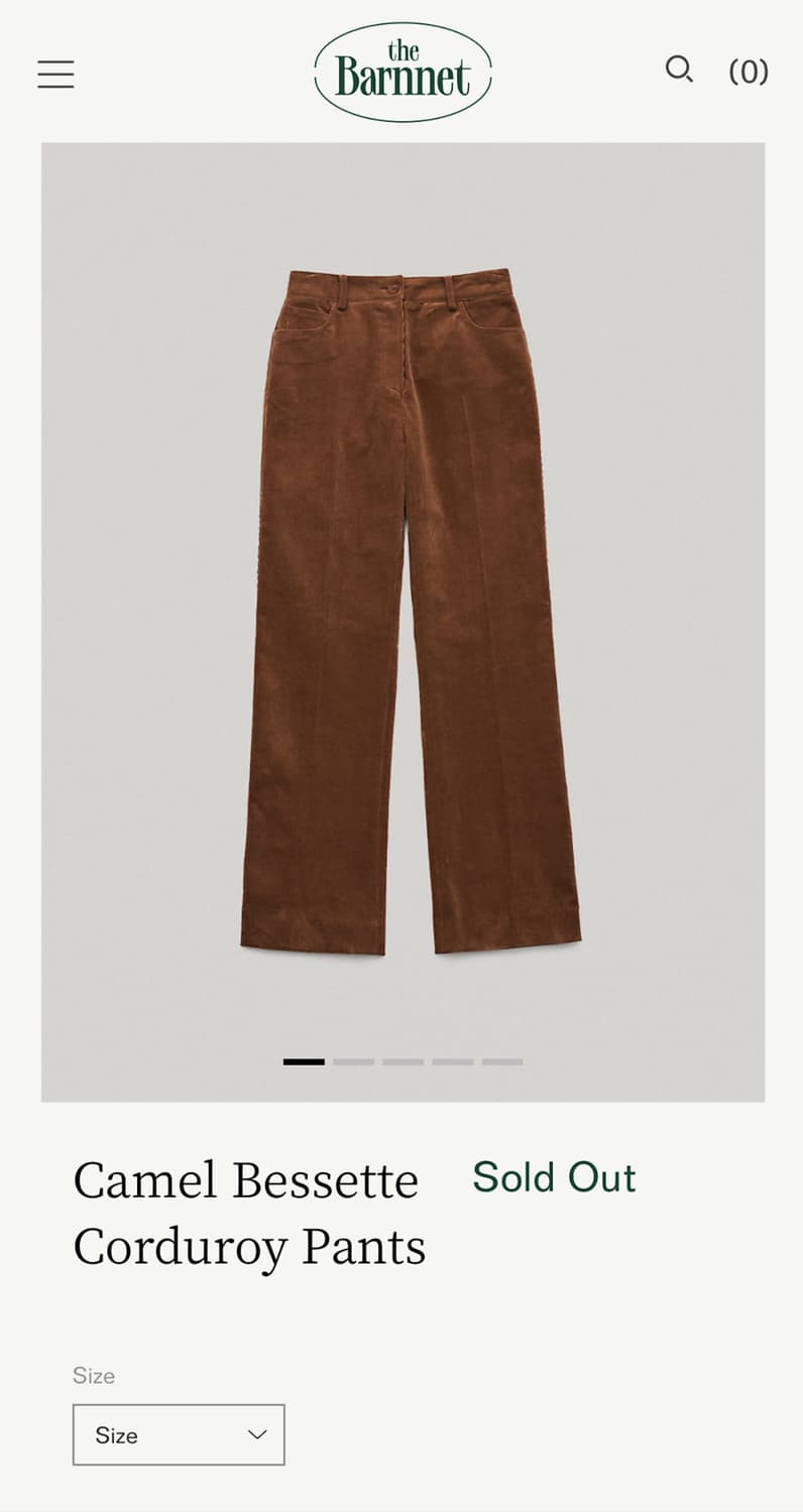 더바넷 Camel Bessette Corduroy Pants 상품이미지1