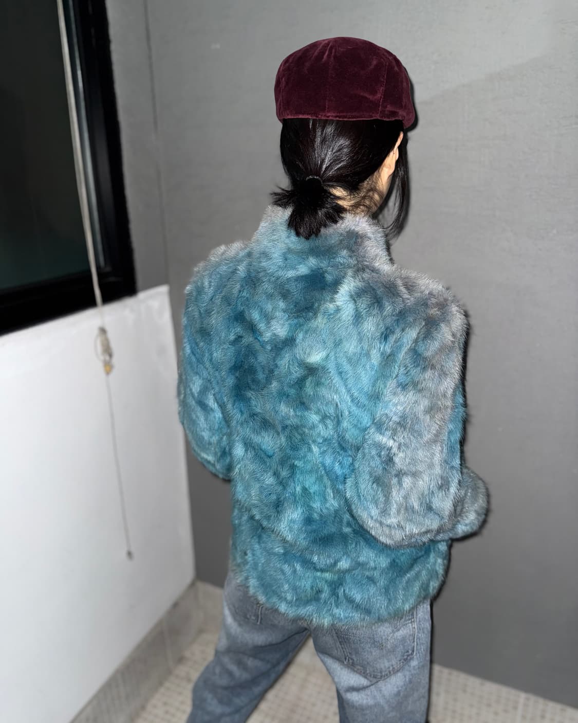 saga mink 블루 퍼 자켓 상품이미지2