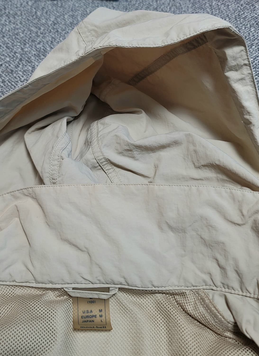 몽벨 후드 마운틴 자켓 M 라이트 베이지 L 상품이미지3