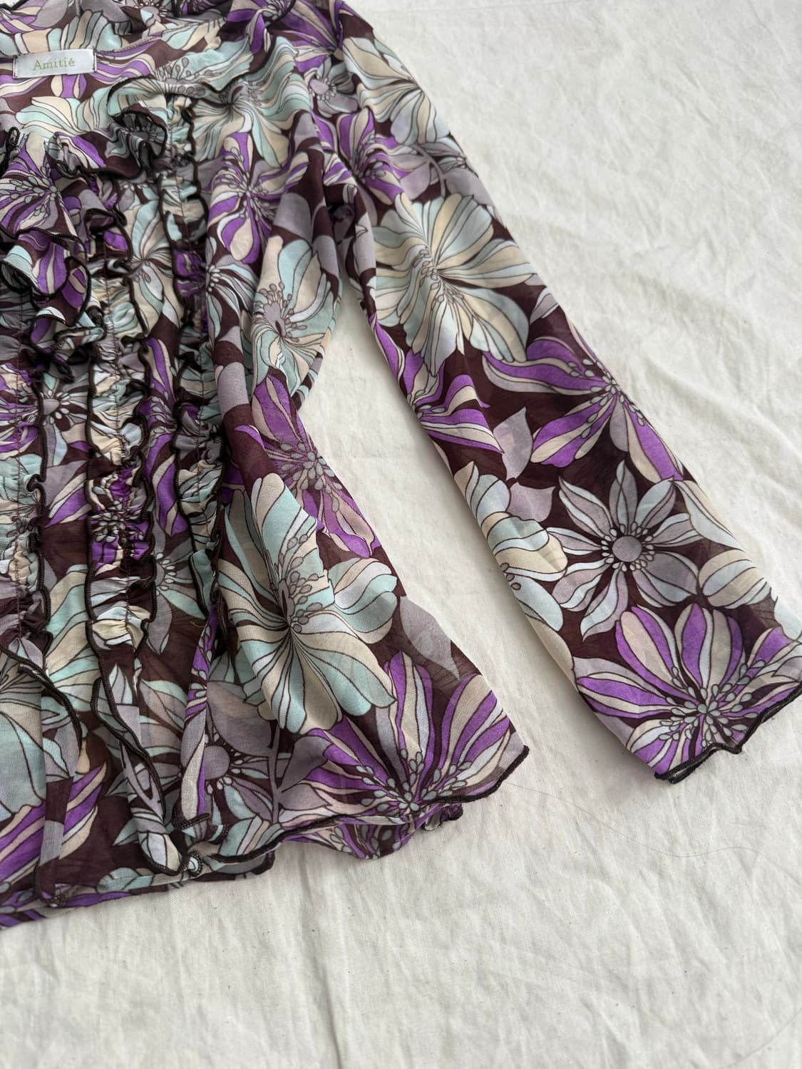 오리엔탈 시스루 7부 블라우스 탑 상품이미지4