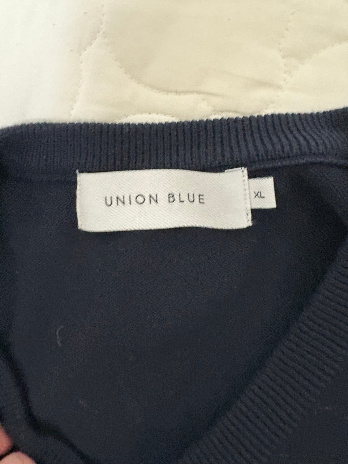 유니온블루 하드 트위스트 코튼 브이넥 니트 네이비 xl 상품이미지3