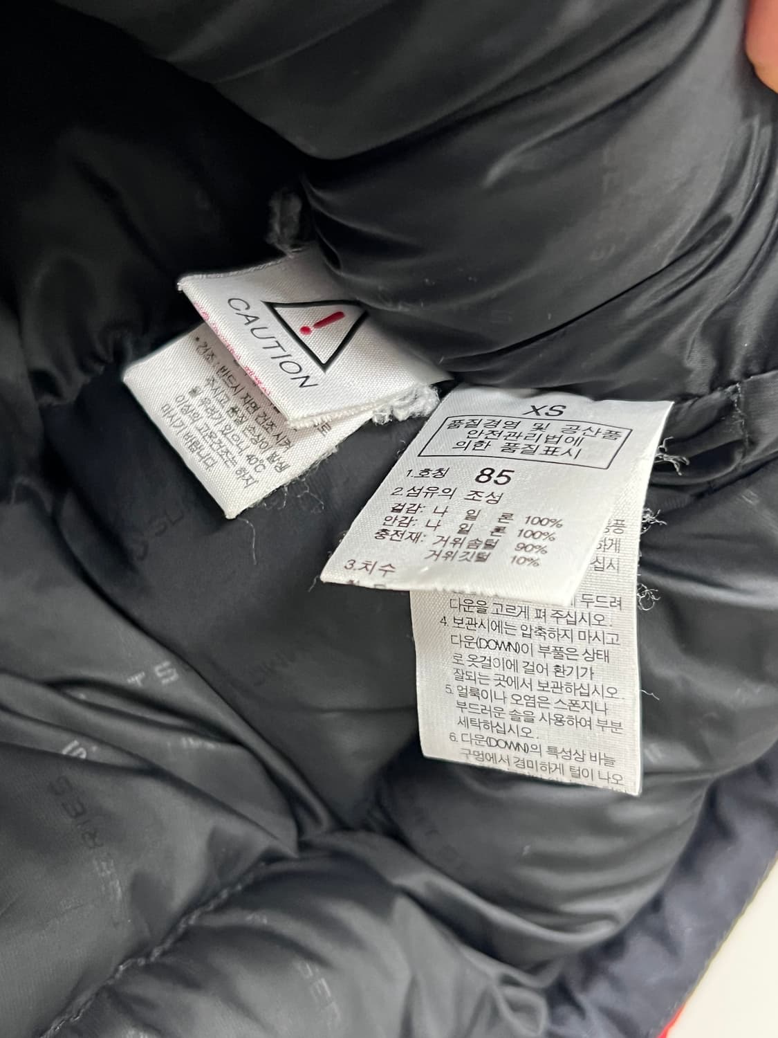 노스페이스 에베레스트 구스다운 패딩자켓 레드/블랙 상품이미지5