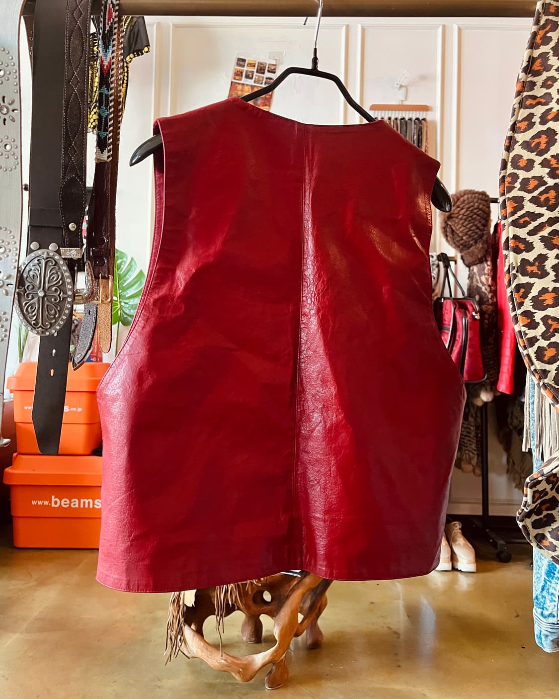 80-90s Real Leather Red Vest(Pig Skin) 상품이미지7