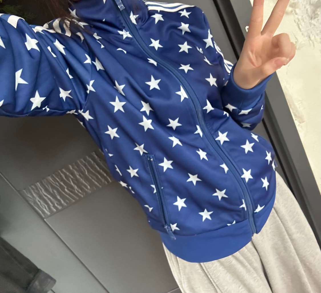 아디다스 져지 별패턴 블루 상품이미지1