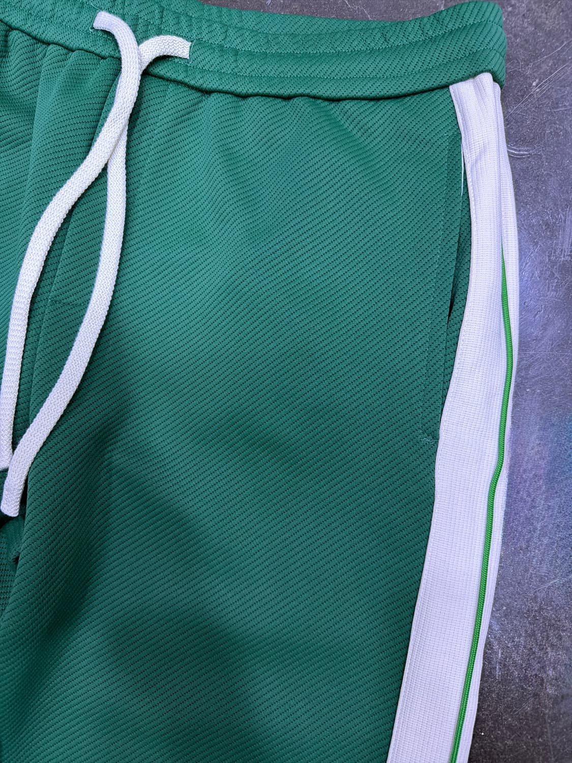 배색 스트라이프 조거팬츠 트랙팬츠 그린 화이트 XXL 상품이미지4